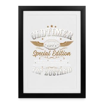 55th Birthday Gift Classic Car January 1971 - Framed poster (27 × 37 cm) - black - Front