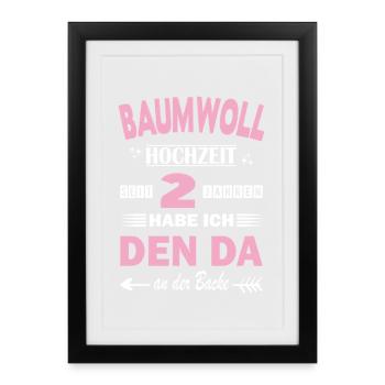 Cadeau de l’épouse pour l’anniversaire du 2e anniversaire de mariage - Affiche encadrée (27 × 37 cm) - noir - Devant