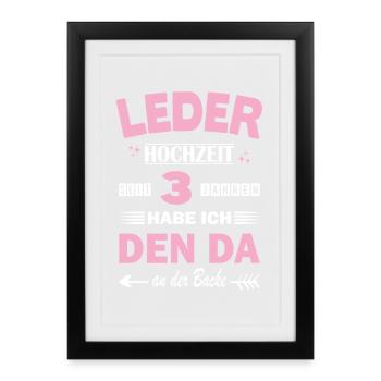 3e anniversaire de mariage Mariage Mariage Anniversaire de mariage Cadeau de mariage - Affiche encadrée (27 × 37 cm) - noir - Devant