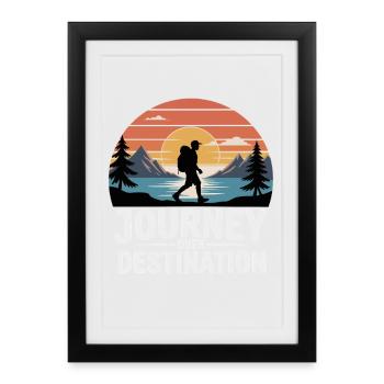 Randonnée Voyage sur Destination - Affiche encadrée (27 × 37 cm) - noir - Devant
