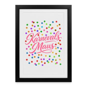 Costume de confettis de souris de carnaval - Affiche encadrée (27 × 37 cm) - noir - Devant