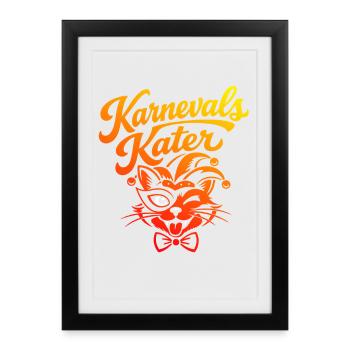 Costume de carnaval de chat - Affiche encadrée (27 × 37 cm) - noir - Devant