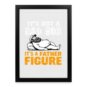 Father Figure Dad Bod Joke - Framed poster (27 × 37 cm) - black - Front