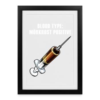 Mörkrost Blood Type - Gerahmtes Poster (27 × 37 cm) - Schwarz - Vorne
