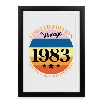 1983 Vintage Birthday Gift 83 Birthday - Framed poster (27 × 37 cm) - black - Front
