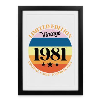 1981 Vintage Birthday Gift 81 - Framed poster (27 × 37 cm) - black - Front