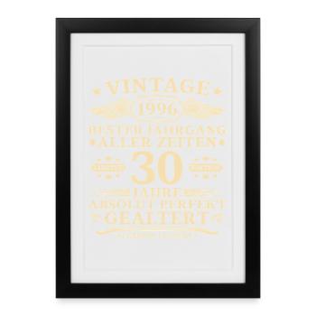 30 ans parfaitement vieux millésime 1996 - Affiche encadrée (27 × 37 cm) - noir - Devant