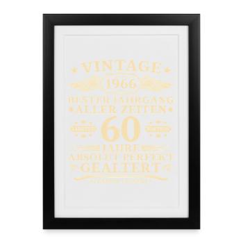 60 Years Perfectly Aged 1966 Vintage - Framed poster (27 × 37 cm) - black - Front