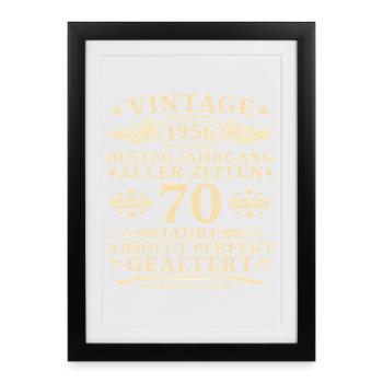 70 Years Perfectly Aged 1956 Vintage - Framed poster (27 × 37 cm) - black - Front