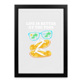 Pool Party - Framed poster (27 × 37 cm) - black - Front