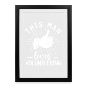 Citation d’un travailleur social : Cet homme adore les relations sociales - Affiche encadrée (27 × 37 cm) - noir - Devant