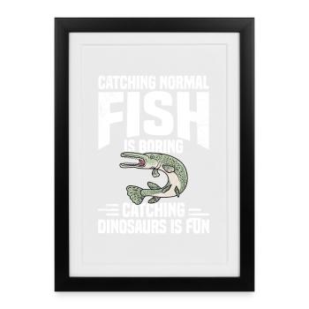 Spot de pêche d’alligator gar canne leurre alligator gar - Affiche encadrée (27 × 37 cm) - noir - Devant