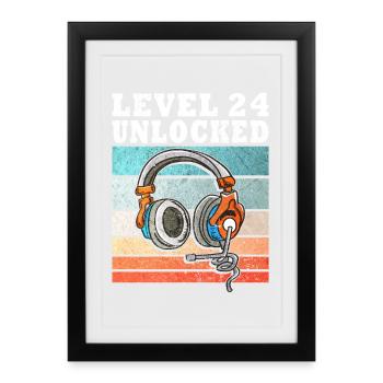 Casques déverrouillés niveau 24 - Affiche encadrée (27 × 37 cm) - noir - Devant