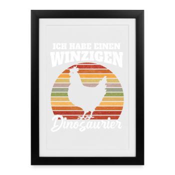 Tiny Dinosaur Saying - Framed poster (27 × 37 cm) - black - Front