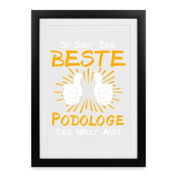 Idée de cadeau pour podiatre - Affiche encadrée (27 × 37 cm) - noir - Devant
