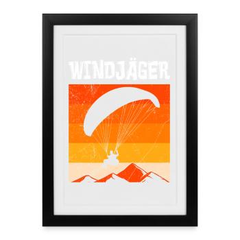 Paraglider WINDJÄGER Funny - Affiche encadrée (27 × 37 cm) - noir - Devant