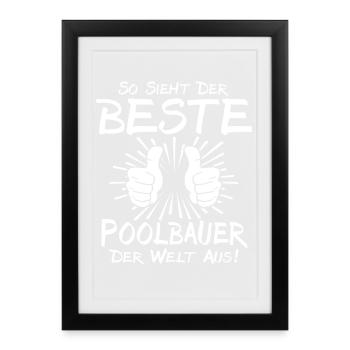 Best Pool Builder - Framed poster (27 × 37 cm) - black - Front