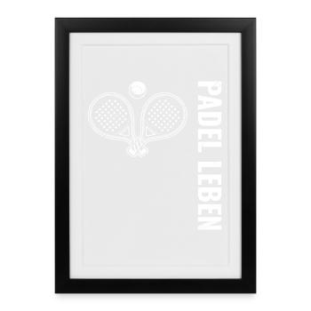 Joueur de padel PADEL LIFE Plaisir de raquette de padel - Affiche encadrée (27 × 37 cm) - noir - Devant