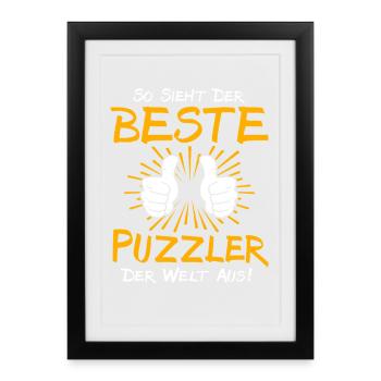 Puzzler Gift Idea - Framed poster (27 × 37 cm) - black - Front