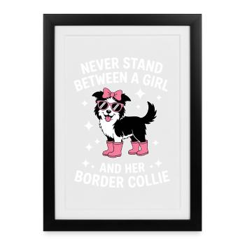 Expression des Border Collie : plaisanterie, cadeau Border Collie - Affiche encadrée (27 × 37 cm) - noir - Devant