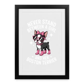 Don amusant pour les Terriers du Boston Terrier - Affiche encadrée (27 × 37 cm) - noir - Devant