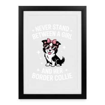Expression des Border Collie : plaisanterie, cadeau Border Collie - Affiche encadrée (27 × 37 cm) - noir - Devant