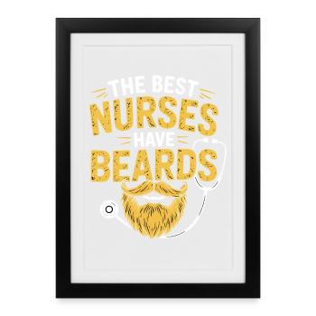 Best Nurses With Beards - Framed poster (27 × 37 cm) - black - Front