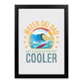Ski nautique Fête des pères Papa Skieur de Papa Ski nautique - Affiche encadrée (27 × 37 cm) - noir - Devant