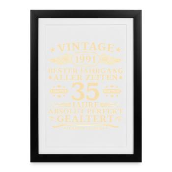 35 Years Perfectly Aged 1991 Vintage - Framed poster (27 × 37 cm) - black - Front