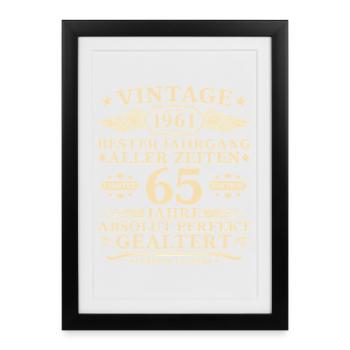 65 Years Perfectly Aged 1961 Vintage - Framed poster (27 × 37 cm) - black - Front