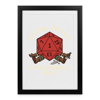 Everything okay! – Critical Failure RPG - Framed poster (27 × 37 cm) - black - Front