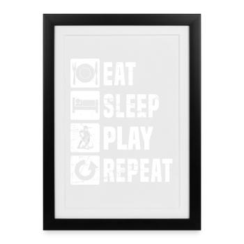 Clear floorball motif for every day - Framed poster (27 × 37 cm) - black - Front