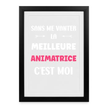 animatrice - Affiche encadrée (27 × 37 cm) - noir - Devant