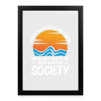  Nudist Stuff Naturism Lover Freedom nakedness - Framed poster (27 × 37 cm) - black - Front