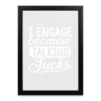 Citation d’assistant social : Prendre des services sociaux est nul - Affiche encadrée (27 × 37 cm) - noir - Devant
