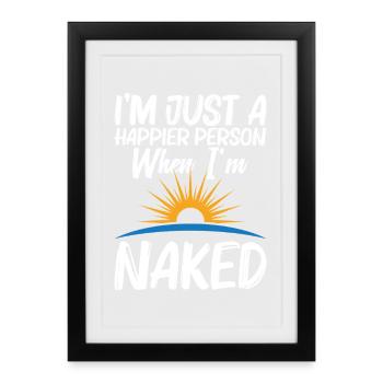 Camp nudiste Freedom Lover Naturisme Équipement Nudité - Affiche encadrée (27 × 37 cm) - noir - Devant