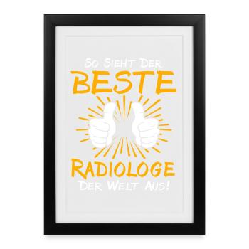 Idée de cadeau pour radiologue - Affiche encadrée (27 × 37 cm) - noir - Devant