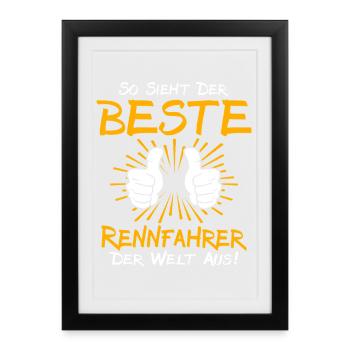 Idée de cadeau pour coureur - Affiche encadrée (27 × 37 cm) - noir - Devant
