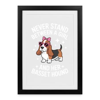 Basset Hound Sayings Funny Basset Hound Gift - Framed poster (27 × 37 cm) - black - Front