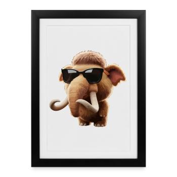 Lunettes de soleil Mammouth Cartoon - Affiche encadrée (27 × 37 cm) - noir - Devant