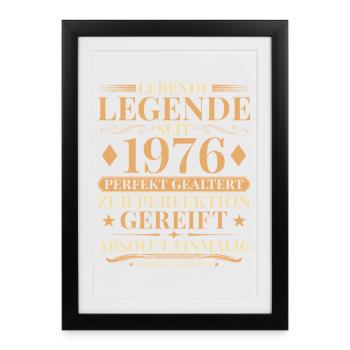 50 ans parfaitement maturé millésime 1976 - Affiche encadrée (27 × 37 cm) - noir - Devant