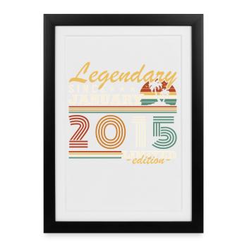 Janvier 2015 Vintage Rétro Cadeau D'anniversaire - Affiche encadrée (27 × 37 cm) - noir - Devant