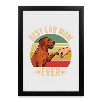 Meilleur papa de labrador de tous les temps – Foxred Labrador Vintage Design - Affiche encadrée (27 × 37 cm) - noir - Devant