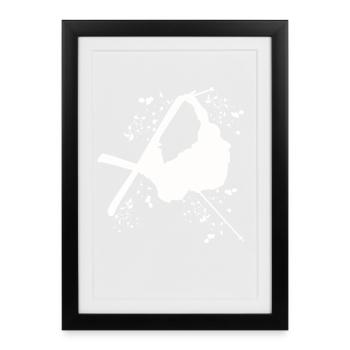 Ski alpin Sports d’hiver Ski nordique - Affiche encadrée (27 × 37 cm) - noir - Devant