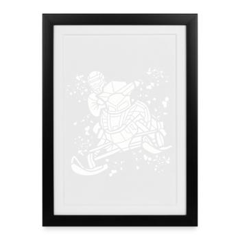 Skidoo Vibrant Snowmobile Adventure - Framed poster (27 × 37 cm) - black - Front