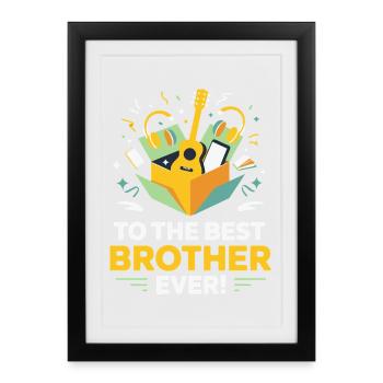 Best Brother Ever Gift Box Music - Framed poster (27 × 37 cm) - black - Front