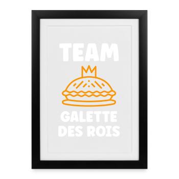 Humour galette des rois - Affiche encadrée (27 × 37 cm) - noir - Devant