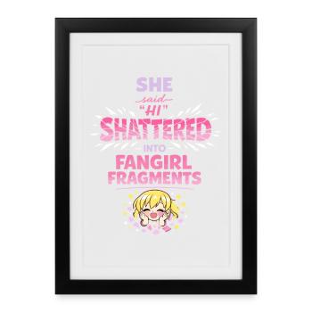 Une fangirl d’anime crie la réaction de l’anime - Affiche encadrée (27 × 37 cm) - noir - Devant