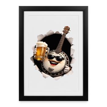 Bière Banjo - Affiche encadrée (27 × 37 cm) - noir - Devant
