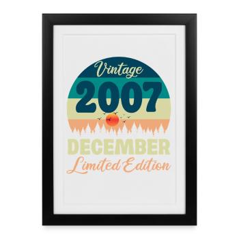 Anniversaire Décembre 2007 Cadeau D'anniversaire  - Affiche encadrée (27 × 37 cm) - noir - Devant